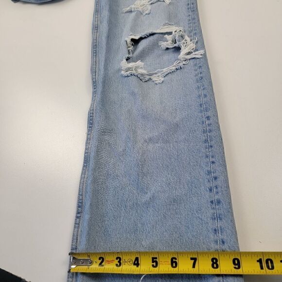 Zara Distressed High Waisted Light Wash Denim Jeans size 4 - Picture 8 of 12